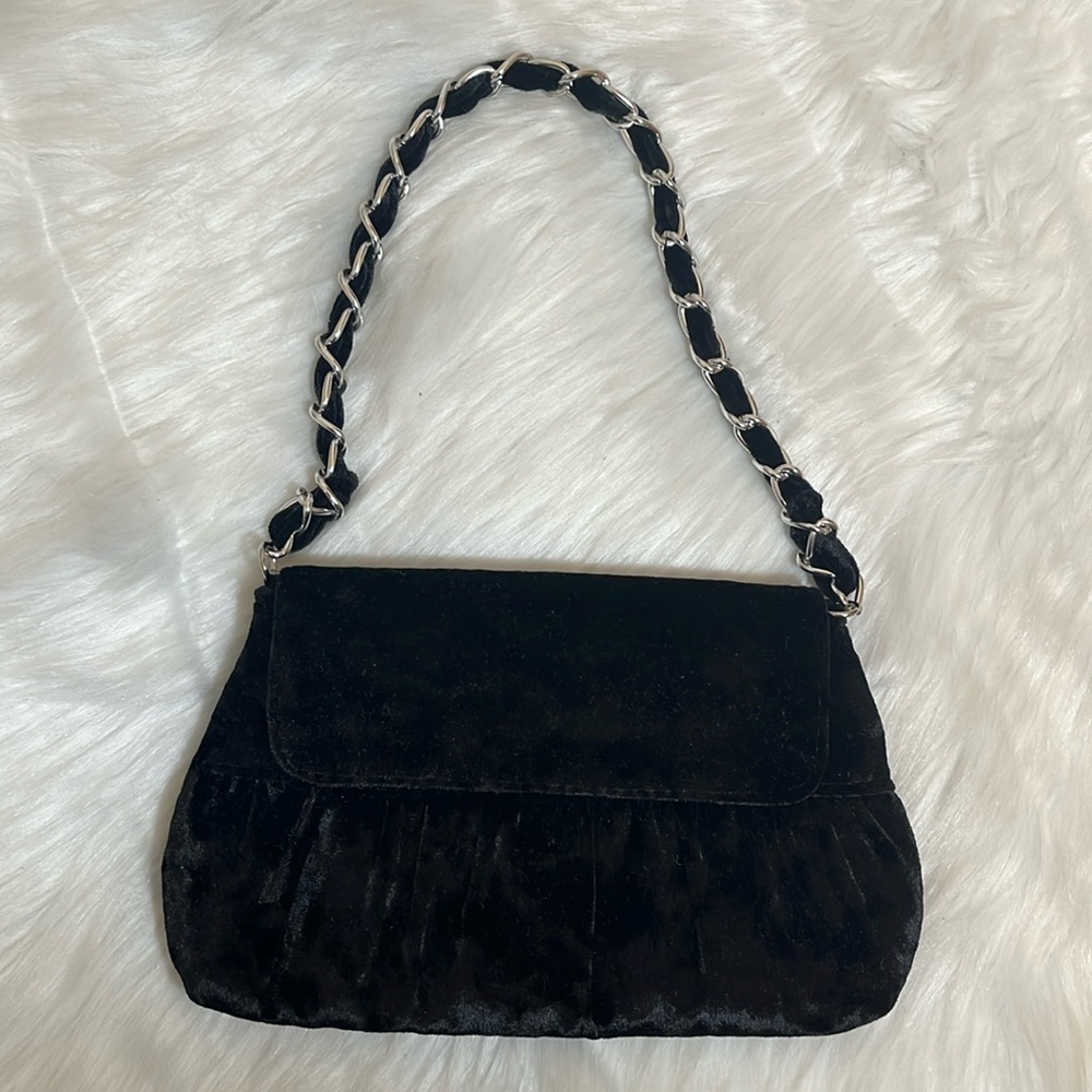 Black Silver Chain Special Occasion Hand Purse